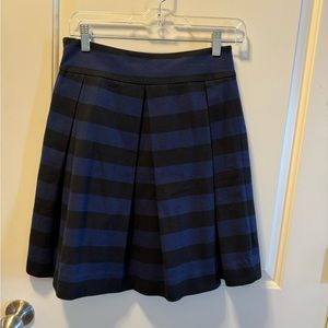 Kate Spade Black / Indigo striped pleated skirt